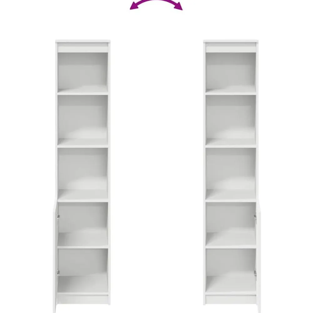 vidaXL Aparador alto 37,5x35x180 cm madera de ingeniería Blanco Discount