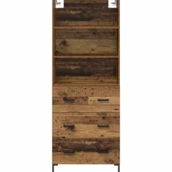 vidaXL Aparador alto con cajón Madera vieja 69,5 x 34 x 180 cm Madera envejecida New