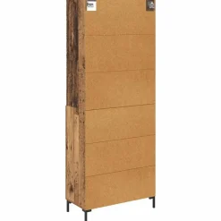 vidaXL Aparador alto con cajón Madera vieja 69,5 x 34 x 180 cm Madera envejecida New