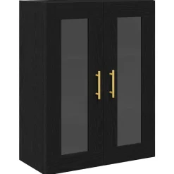 vidaXL Aparador alto con cajón 2 pcs Madera de ingeniería Roble negro Clearance