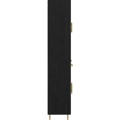 vidaXL Aparador alto con cajón 2 pcs Madera de ingeniería Roble negro Clearance