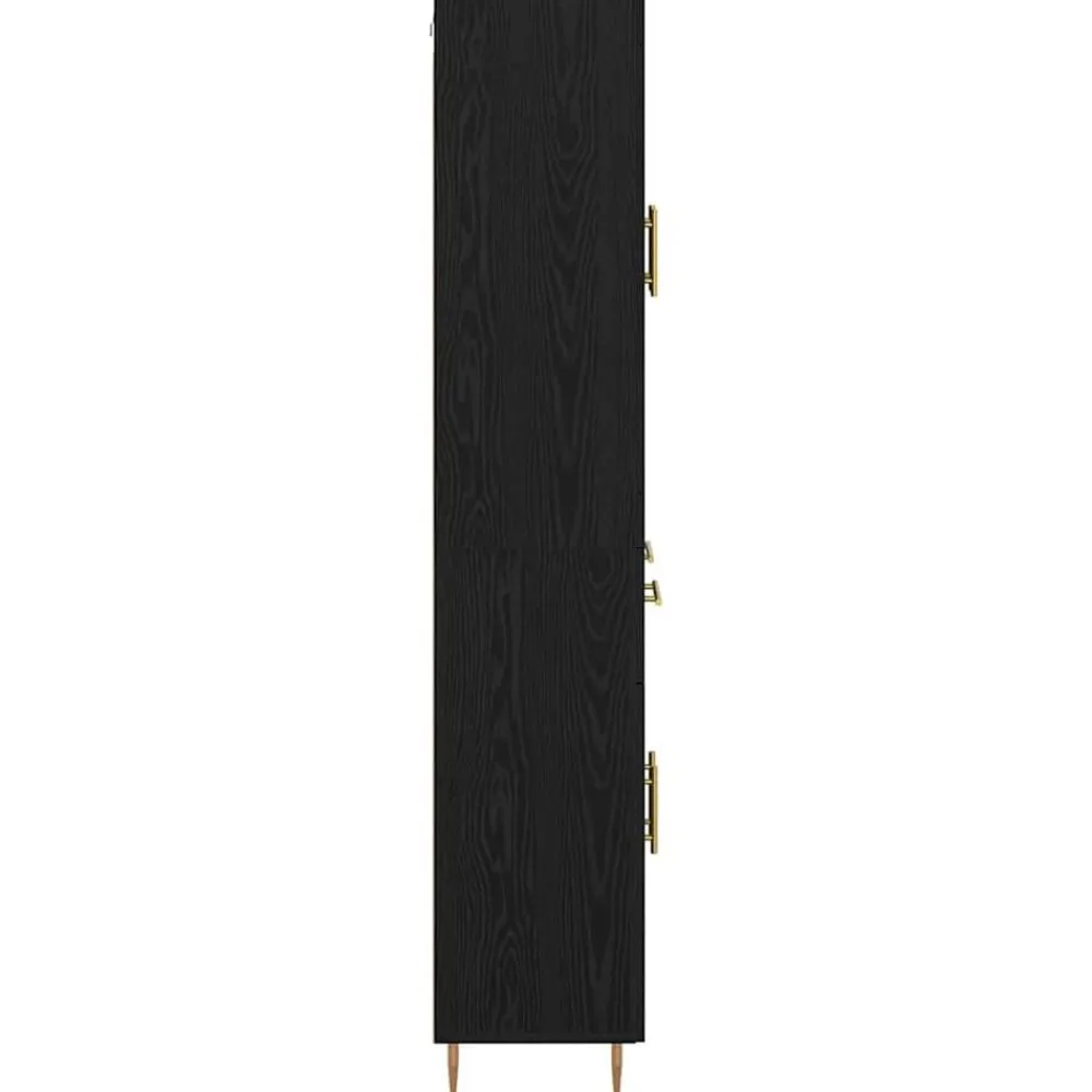 vidaXL Aparador alto con cajón 2 pcs Madera de ingeniería Roble negro Clearance