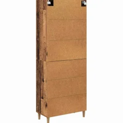 vidaXL Aparador alto con cajón 69,5 x 34 x 180 cm Madera envejecida Best