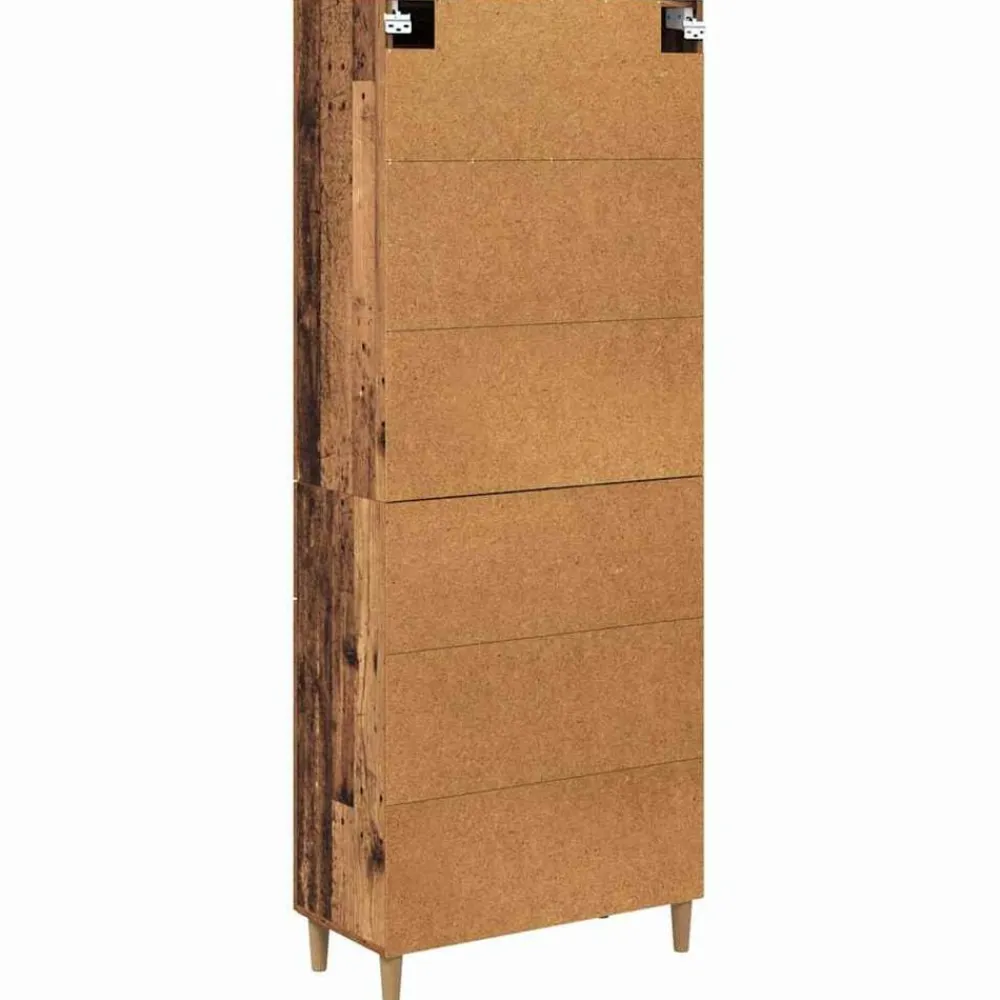 vidaXL Aparador alto con cajón 69,5 x 34 x 180 cm Madera envejecida Best