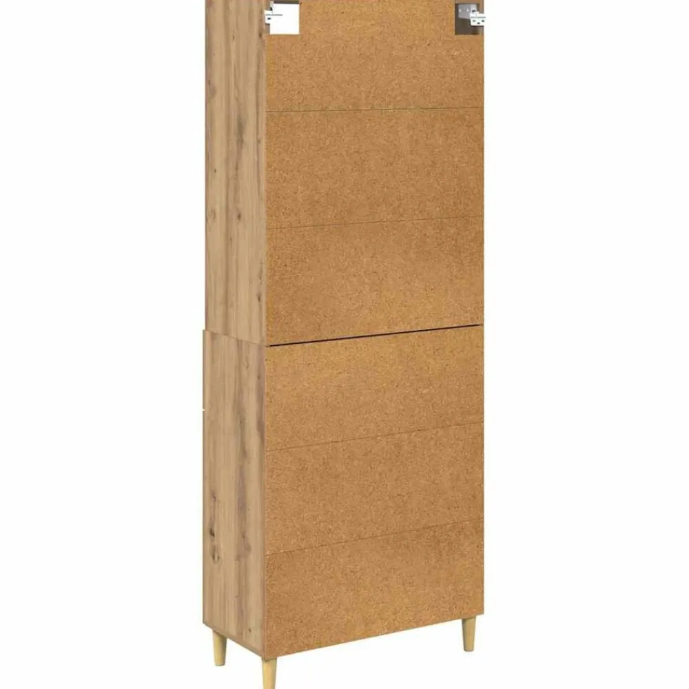 vidaXL Armarios Y Almacenamiento-Aparador alto con cajón Roble artesanal 69,5 x 34 x 180 cm
