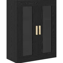 vidaXL Aparador alto con cajón 69,5 x 34 x 180 cm Roble negro New