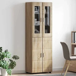 vidaXL Aparador alto con estante FLORIN 60 x 35 x 182 cm Roble Sonoma Discount