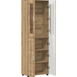 vidaXL Conjuntos De Muebles-Aparador alto FLORIN Roble artesanal 60 x 35 x 182 cm