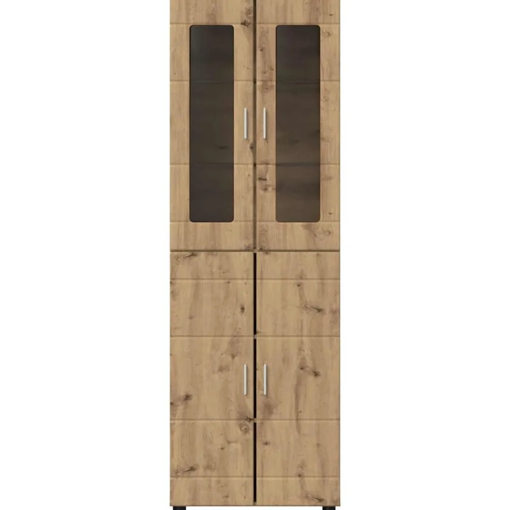 vidaXL Conjuntos De Muebles-Aparador alto FLORIN Roble artesanal 60 x 35 x 182 cm