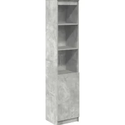 vidaXL Aparador alto gris hormigón 37,5x35x180 cm madera de ingeniería Gris hormigón Clearance