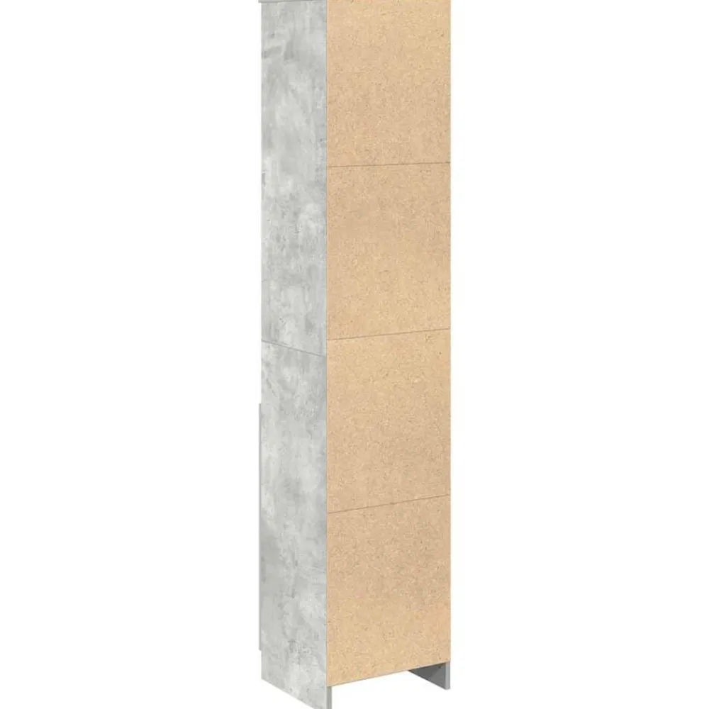 vidaXL Aparador alto gris hormigón 37,5x35x180 cm madera de ingeniería Gris hormigón Clearance