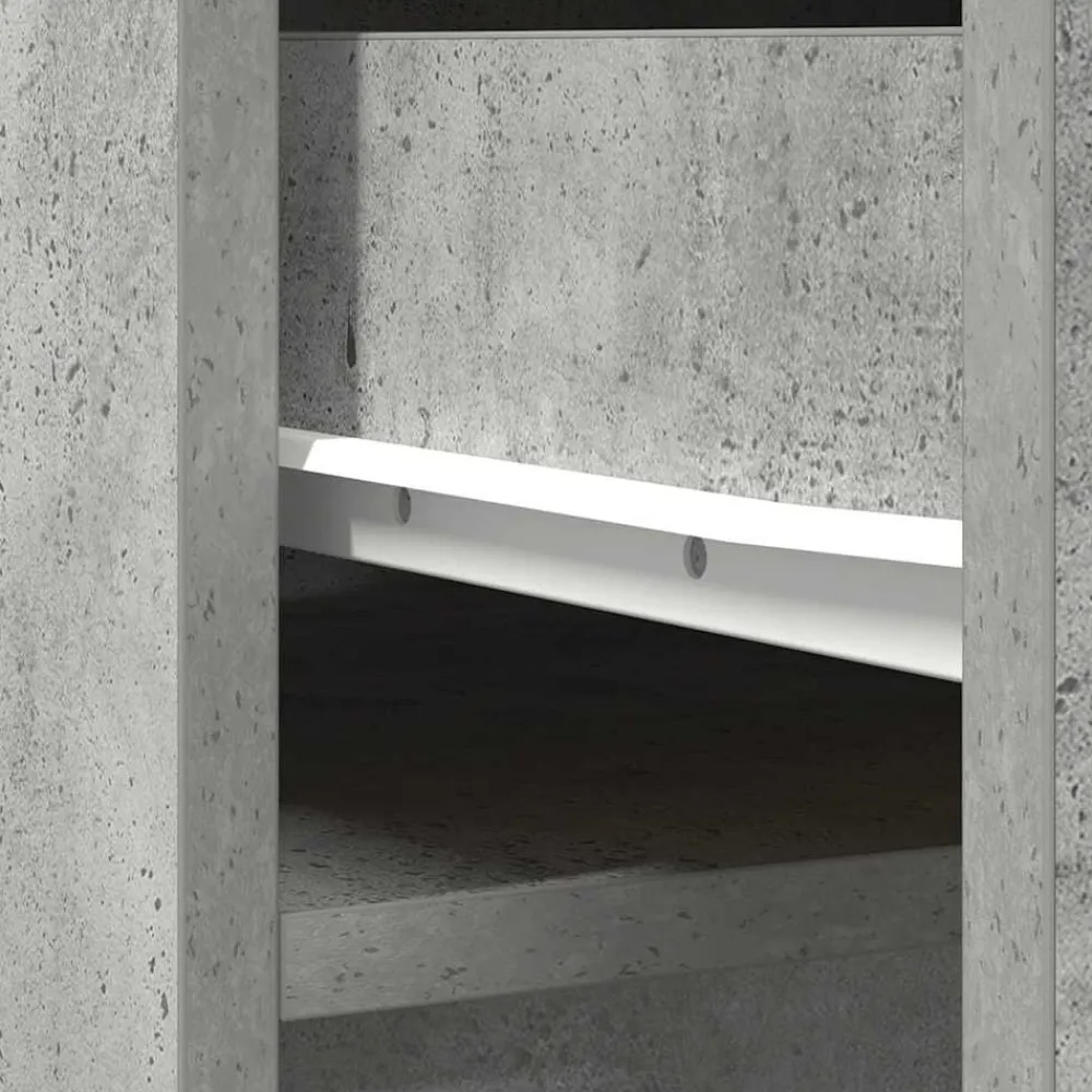 vidaXL Armarios Y Almacenamiento-Aparador alto gris hormigón 37,5x35x180 cm madera de ingeniería
