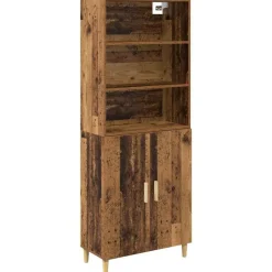 vidaXL Aparador alto 69,5 x 32,5 x 180 cm Madera envejecida Outlet