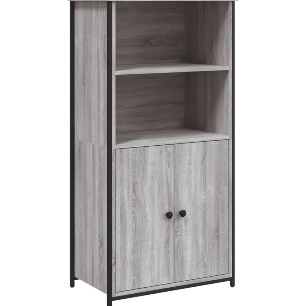 vidaXL Armarios Y Almacenamiento-Aparador alto madera contrachapada Sonoma gris 62x36x121,5 cm