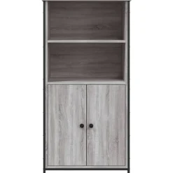 vidaXL Armarios Y Almacenamiento-Aparador alto madera contrachapada Sonoma gris 62x36x121,5 cm