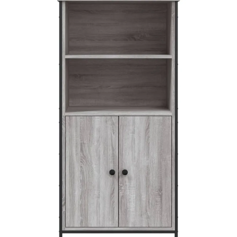vidaXL Armarios Y Almacenamiento-Aparador alto madera contrachapada Sonoma gris 62x36x121,5 cm