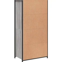 vidaXL Armarios Y Almacenamiento-Aparador alto madera contrachapada Sonoma gris 62x36x121,5 cm