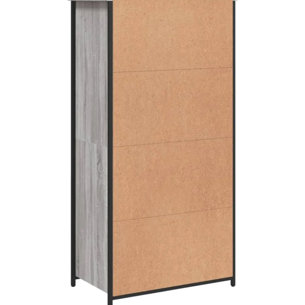 vidaXL Armarios Y Almacenamiento-Aparador alto madera contrachapada Sonoma gris 62x36x121,5 cm