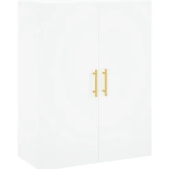 vidaXL Aparador alto madera contrachapada 69,5x34x180 cm Blanco Clearance