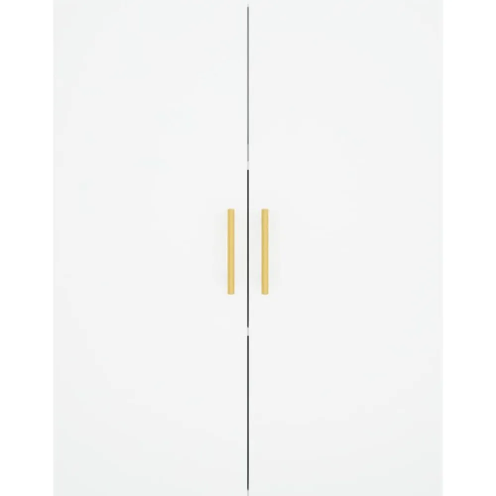 vidaXL Aparador alto madera contrachapada 69,5x34x180 cm Blanco Clearance