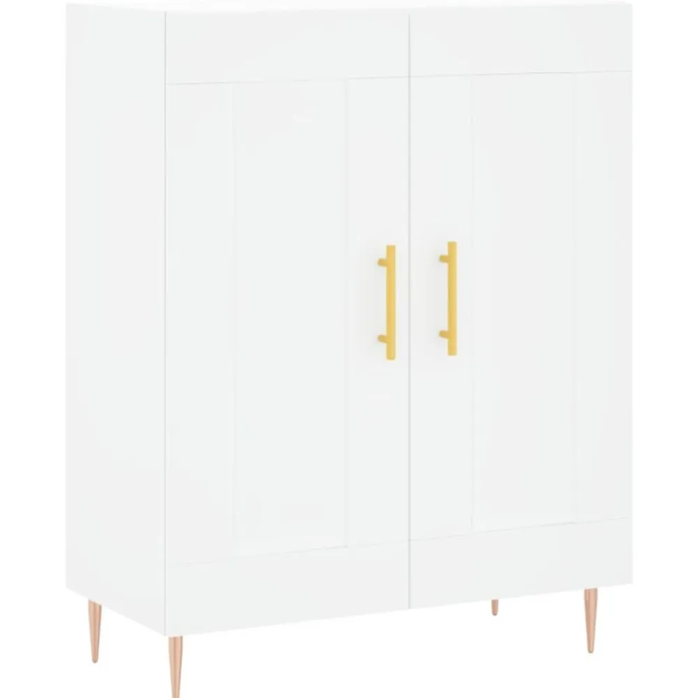 vidaXL Aparador alto madera contrachapada 69,5x34x180 cm Blanco Clearance