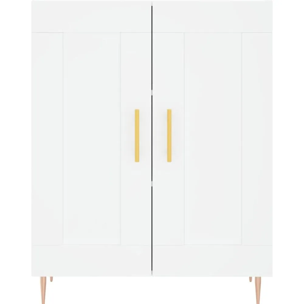 vidaXL Aparador alto madera contrachapada 69,5x34x180 cm Blanco Clearance