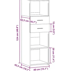 vidaXL Aparador alto madera de ingeniería 40x42,5x124 cm Blanco Online
