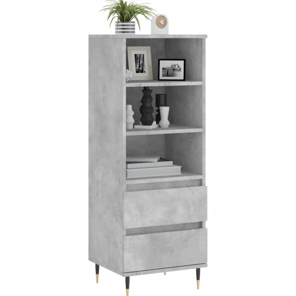 vidaXL Aparador alto madera contrachapada gris hormigón 40x36x110 cm Gris hormigón Hot