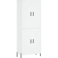 vidaXL Aparador alto madera contrachapada 69,5x34x180 cm Blanco Hot