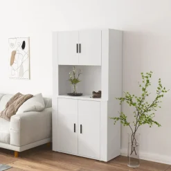 vidaXL Armarios Y Almacenamiento-Aparador alto madera contrachapada