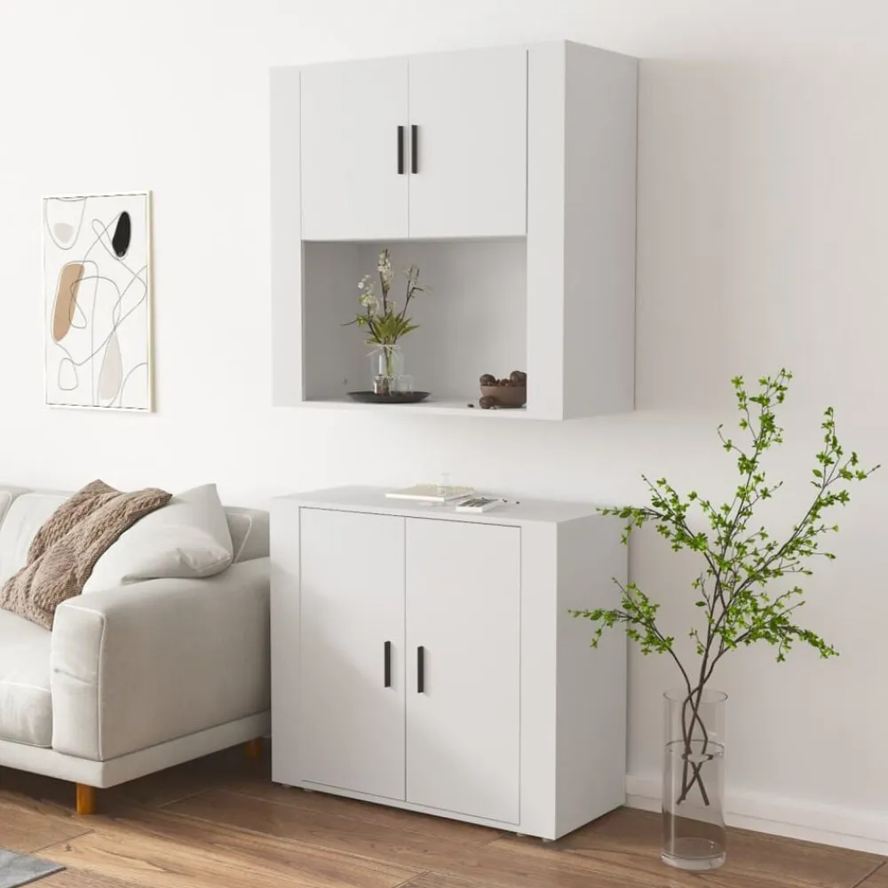 vidaXL Armarios Y Almacenamiento-Aparador alto madera contrachapada