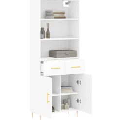 vidaXL Armarios Y Almacenamiento-Aparador alto madera contrachapada 69,5x34x180 cm
