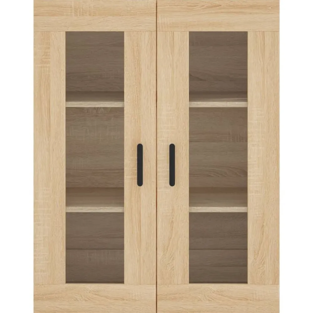 vidaXL Armarios Y Almacenamiento-Aparador alto madera contrachapada color roble 69,5x34x180 cm