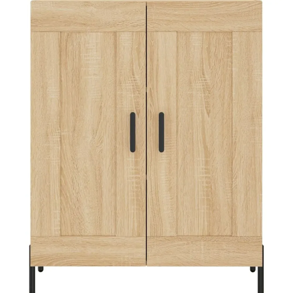 vidaXL Armarios Y Almacenamiento-Aparador alto madera contrachapada color roble 69,5x34x180 cm