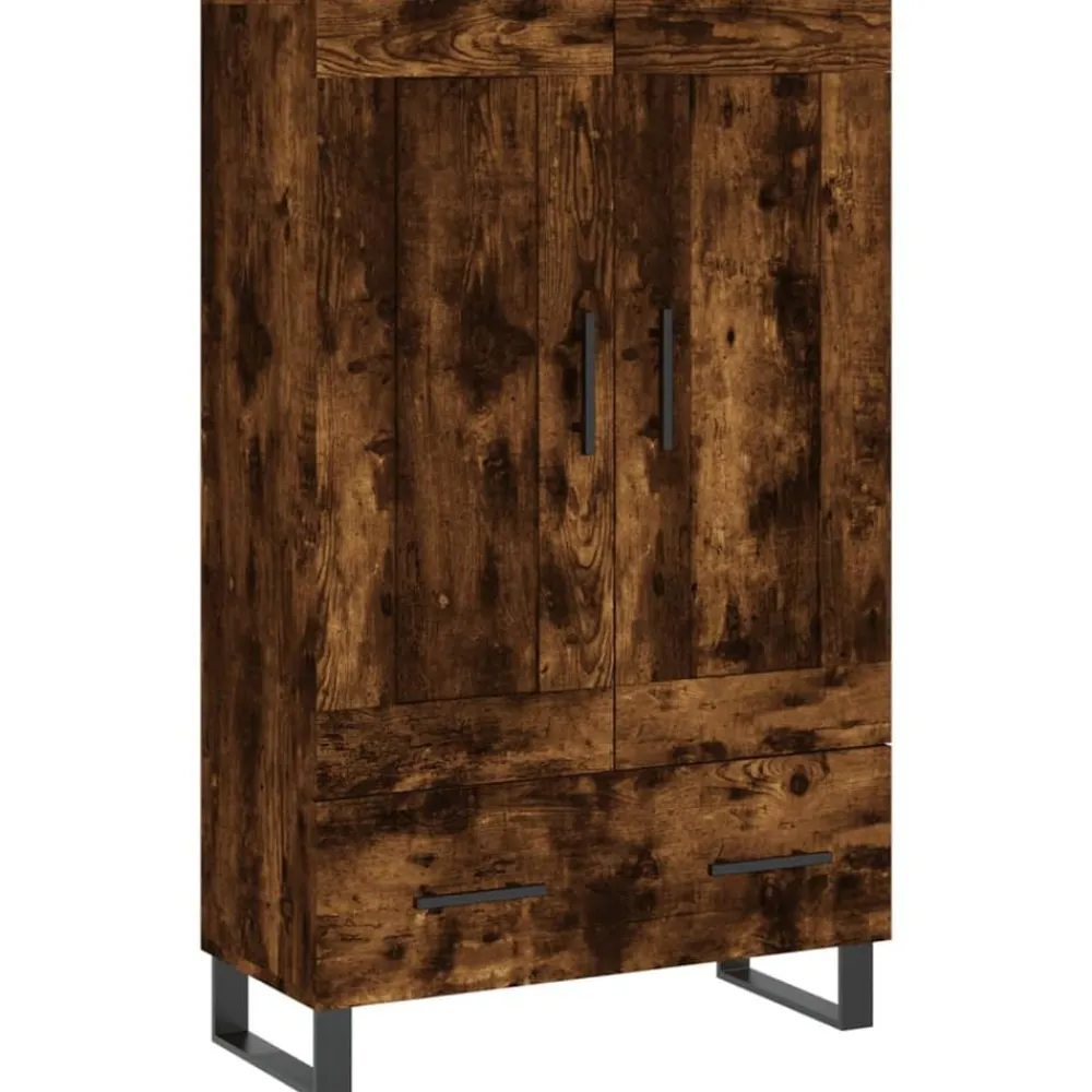 vidaXL Aparador alto madera de ingeniería 69,5x31x115 cm Roble ahumado Best
