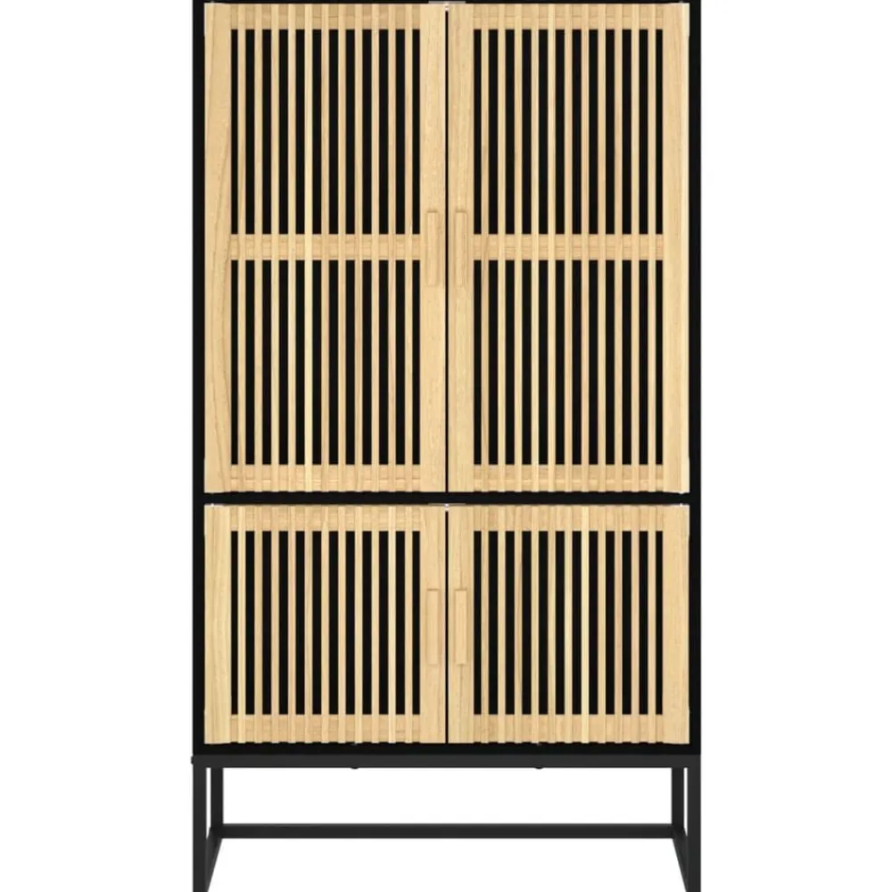 vidaXL Aparador alto madera contrachapada 70x35x125 cm Negro Best