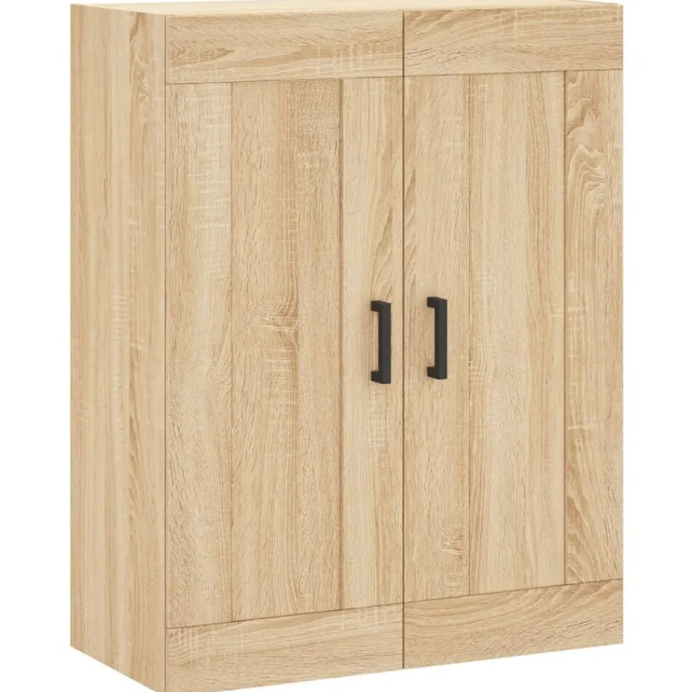 vidaXL Armarios Y Almacenamiento-Aparador alto madera contrachapada color roble 69,5x34x180 cm