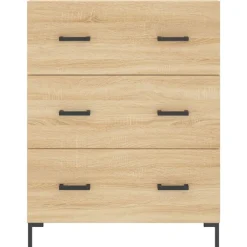 vidaXL Armarios Y Almacenamiento-Aparador alto madera contrachapada color roble 69,5x34x180 cm