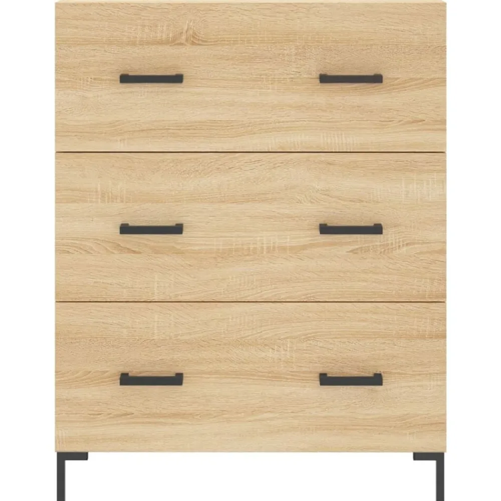 vidaXL Armarios Y Almacenamiento-Aparador alto madera contrachapada color roble 69,5x34x180 cm