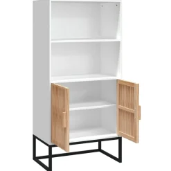 vidaXL Aparador alto madera contrachapada 60x35x125 cm Blanco Online