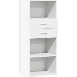 vidaXL Aparador alto madera de ingeniería 50x42,5x124 cm Blanco New