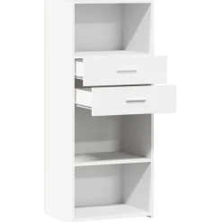 vidaXL Aparador alto madera de ingeniería 50x42,5x124 cm Blanco New