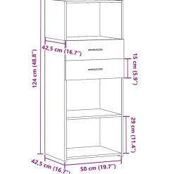 vidaXL Aparador alto madera de ingeniería 50x42,5x124 cm Blanco New