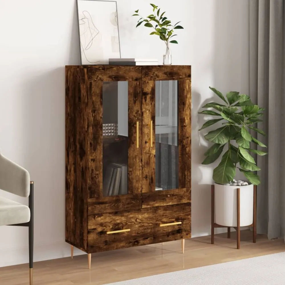 vidaXL Armarios Y Almacenamiento-Aparador alto madera de ingeniería 69,5x31x115 cm