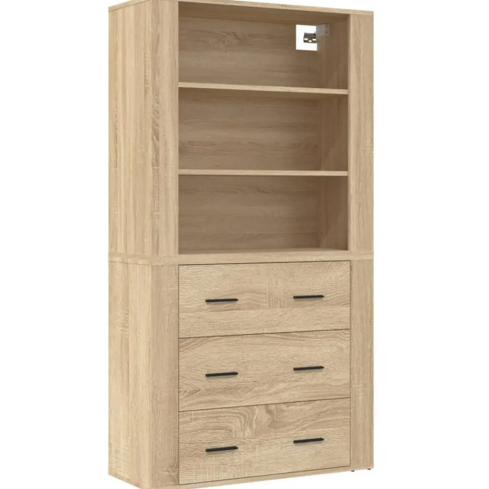 vidaXL Aparador alto madera contrachapada color roble Roble Sonoma Outlet