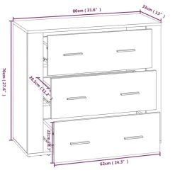 vidaXL Aparador alto madera contrachapada color roble Roble Sonoma Outlet
