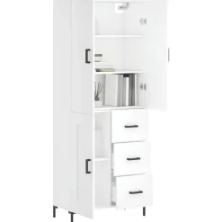vidaXL Armarios Y Almacenamiento-Aparador alto madera contrachapada 69,5x34x180 cm