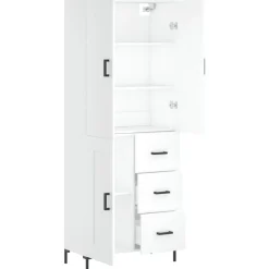 vidaXL Armarios Y Almacenamiento-Aparador alto madera contrachapada 69,5x34x180 cm