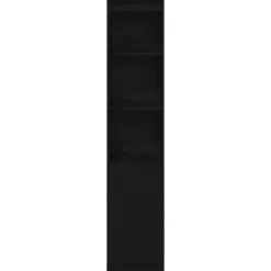 vidaXL Aparador alto roble 37,5x35x180 cm madera de ingeniería Negro Sale