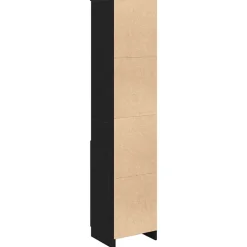vidaXL Aparador alto roble 37,5x35x180 cm madera de ingeniería Negro Sale